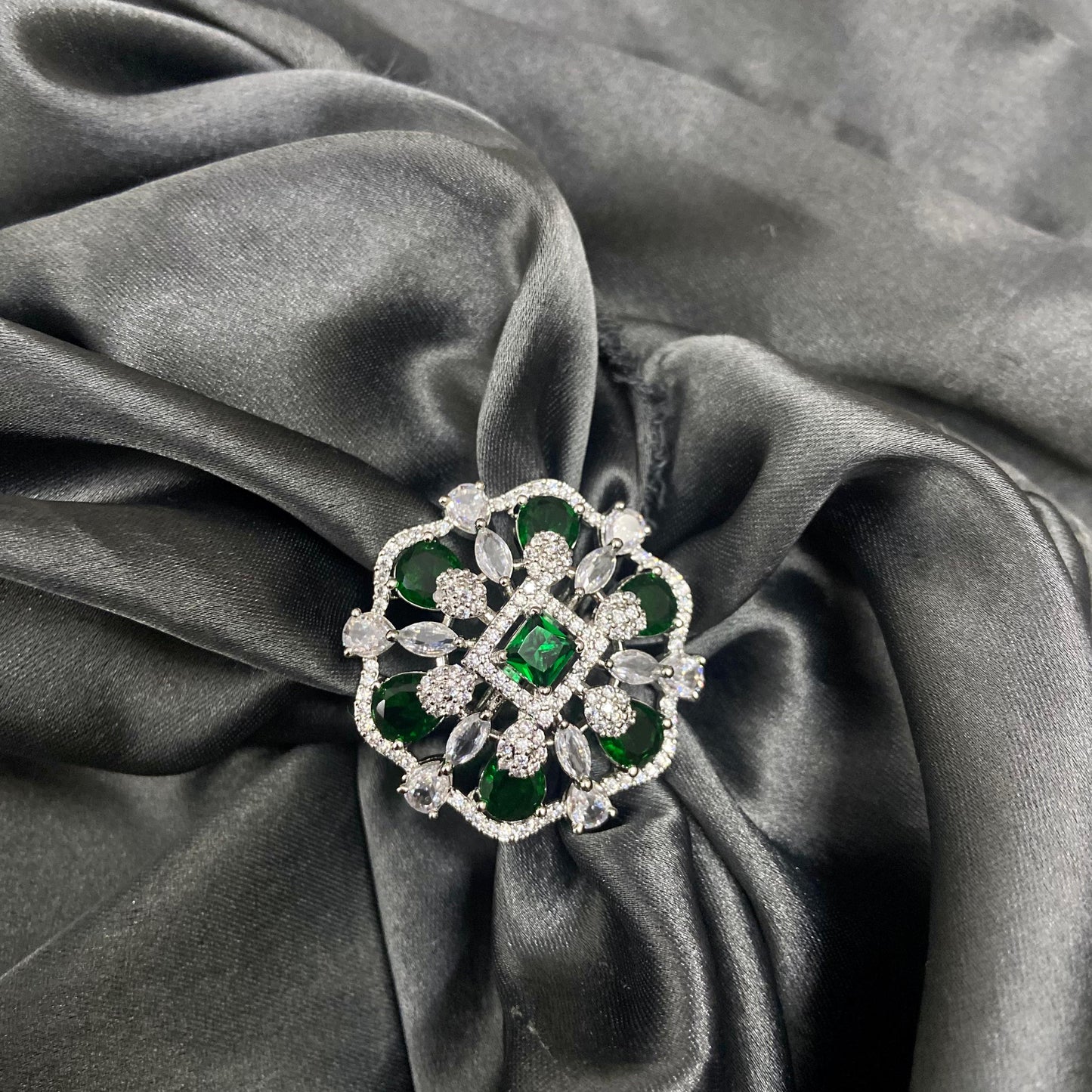 Nitya Green Cocktail AD Ring