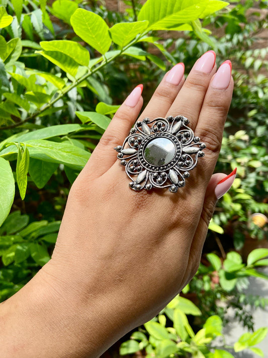 Ritvi Black Mirror Ring