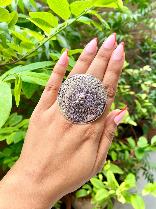 Ziva Ghungroo Silver Ring