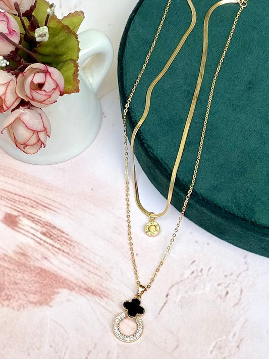 Emily Double layer Anti-Tarnish Pendant Necklace