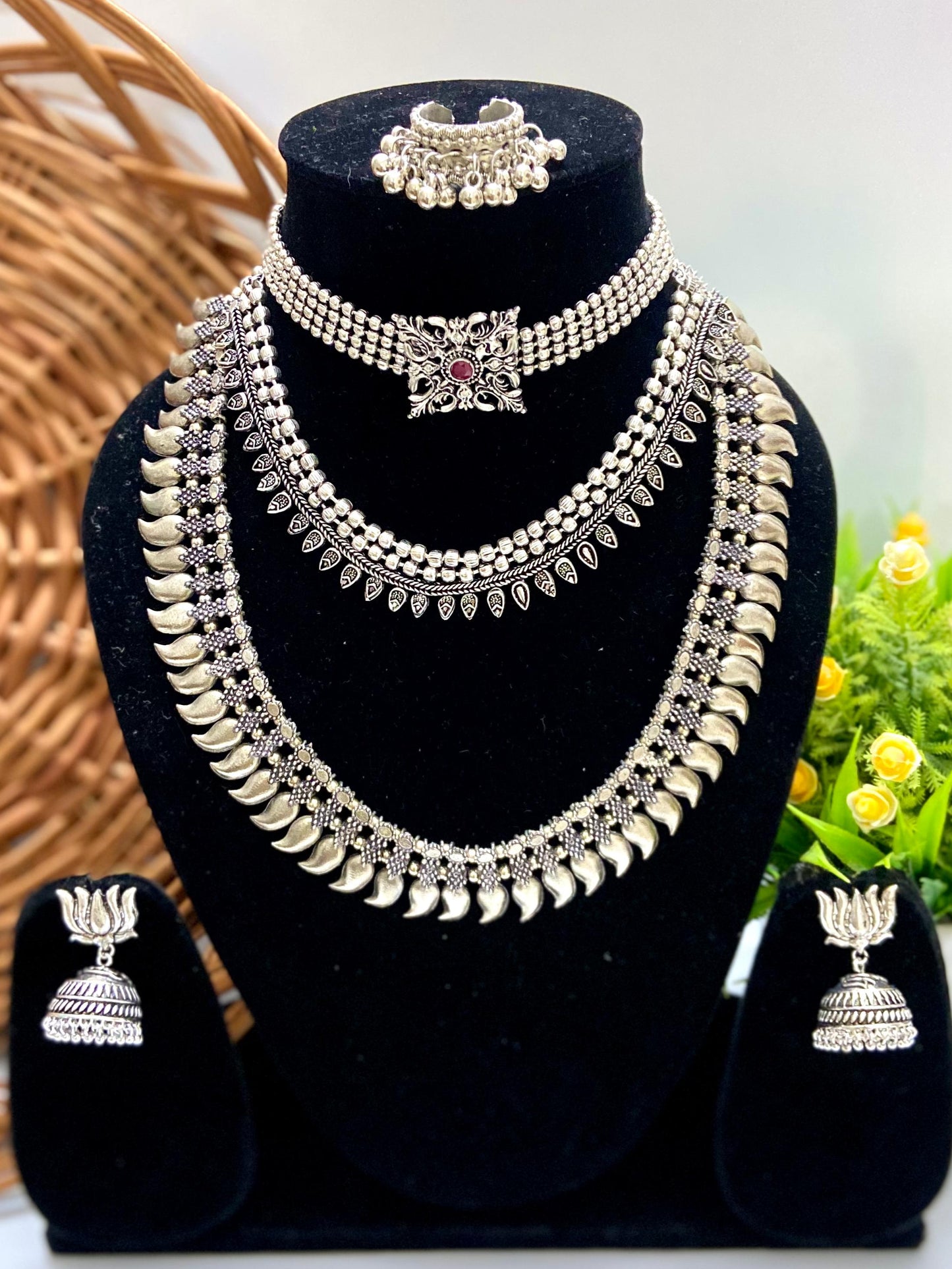 Rajvaraha German Silver Combo Set