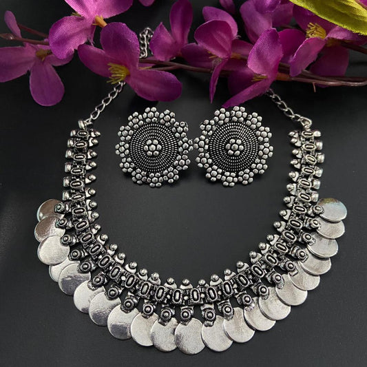 Rachita Coin German Silver Choker Set