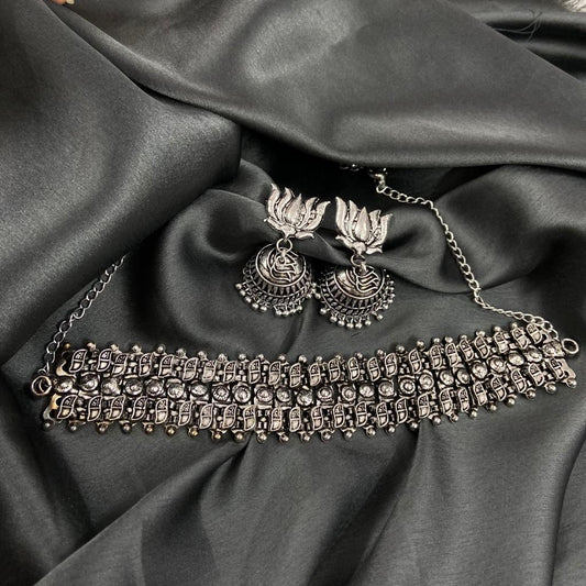 Ragini German Silver Choker Set