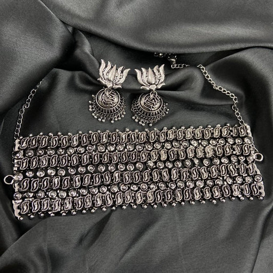 Fiza German Silver Choker Set