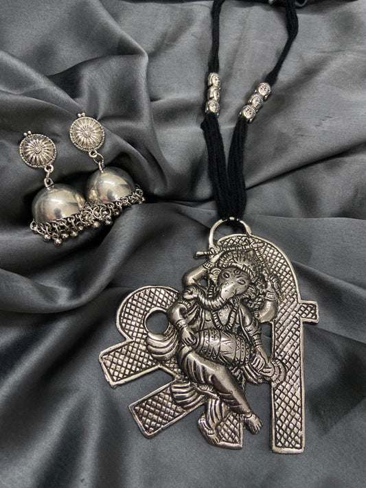 Ganesh German Silver Necklace Set