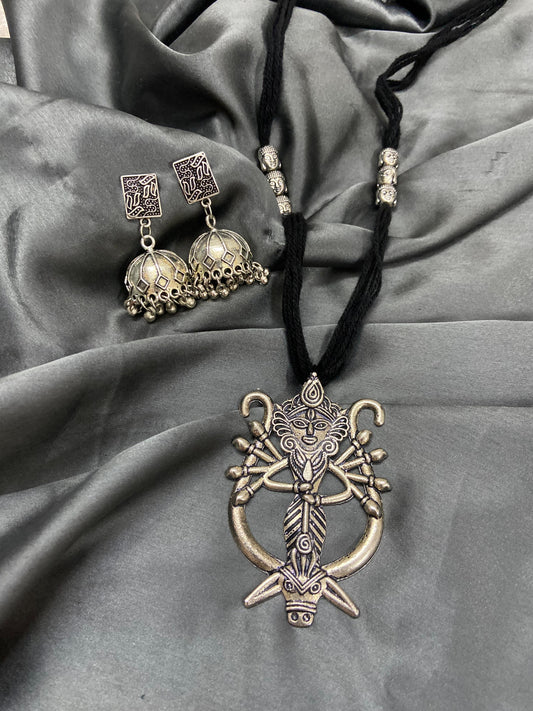Bhoor German Silver Necklace Set