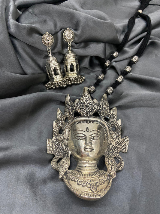 Budha German Silver Necklace Set