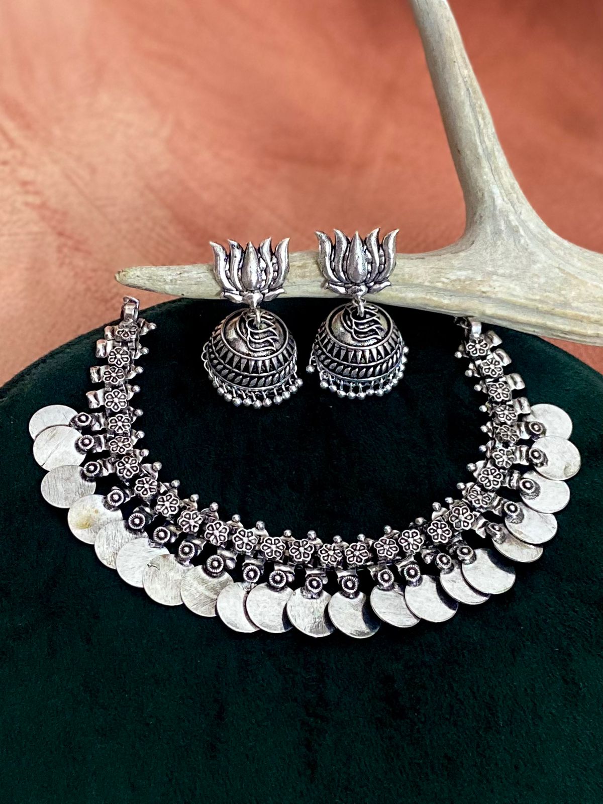 Ravya German Silver Choker Set