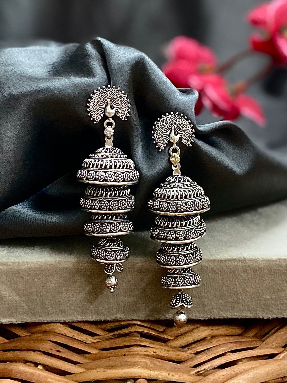 Pihu Peacock layer Jhumka